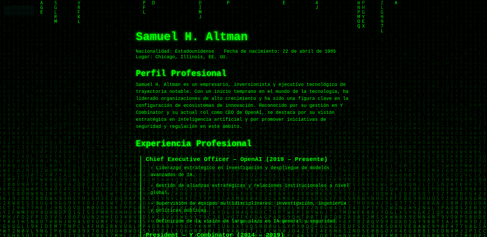 Listado de CVs publicados